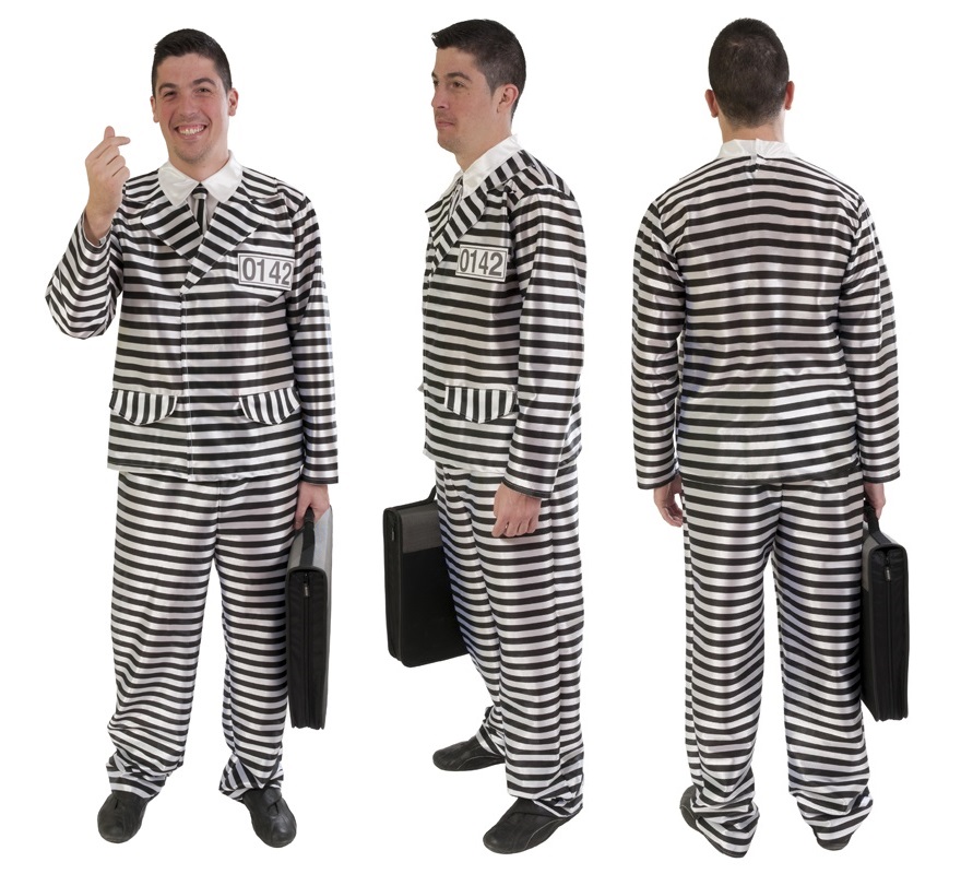 Disfraz de ejecutivo presidiario para hombre en varias tallas Disfraz de ejecutivo presidiario para hombre en varias tallas